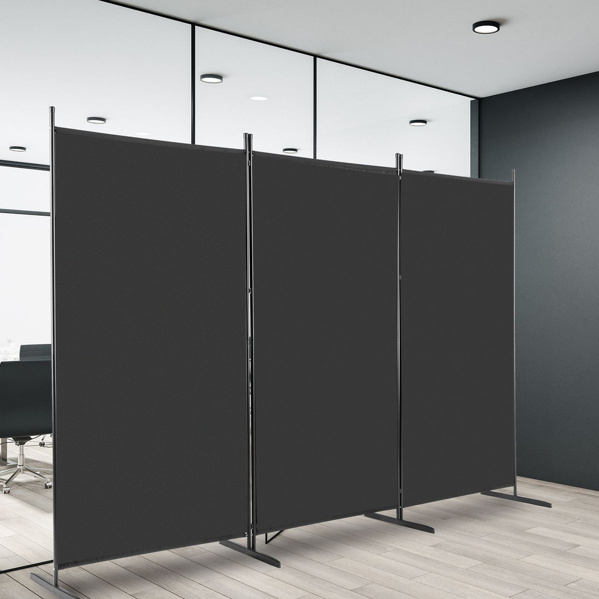 cortex-london-windsor-6ft-trifold-black-polyester-room-divider-screen
