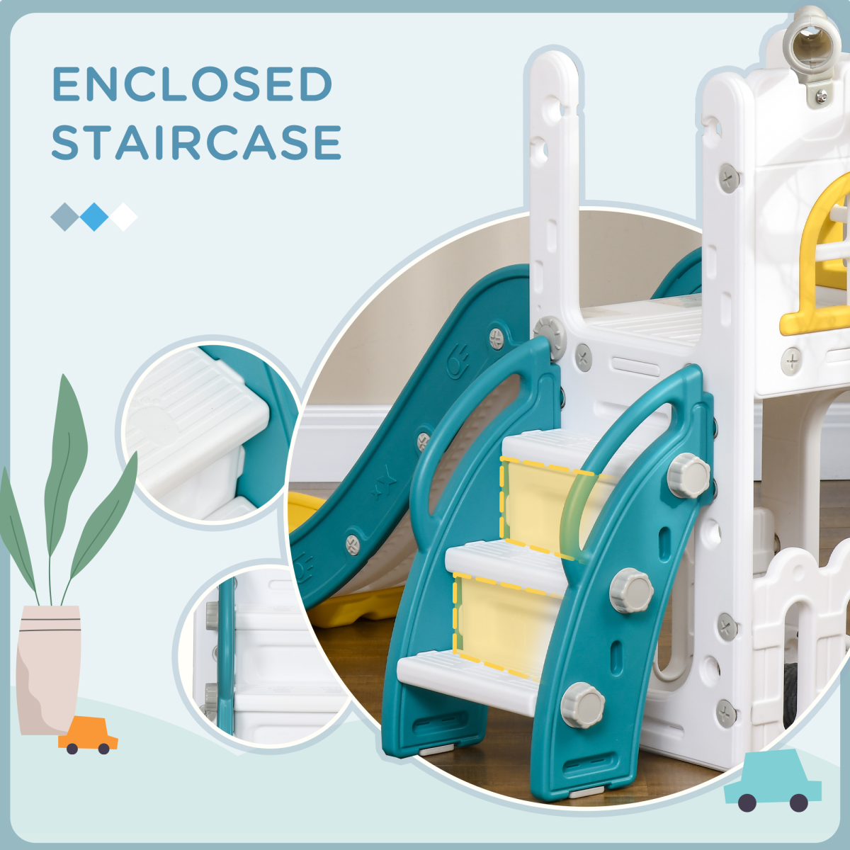 cortex-london-windsor-4-in-1-toddler-slide-hoop-telescope-climber-yellow