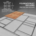 13ft x 11ft Metal StorageFoundation Vent Doors Light Brown