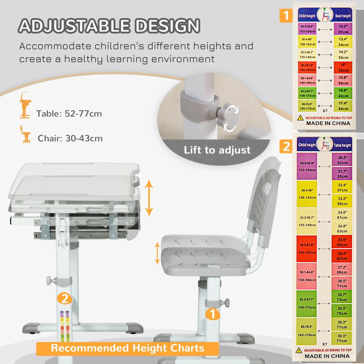 cortex-london-windsor-adjustable-kids-desk-and-chair-set-with-drawer-pen-slots-hook