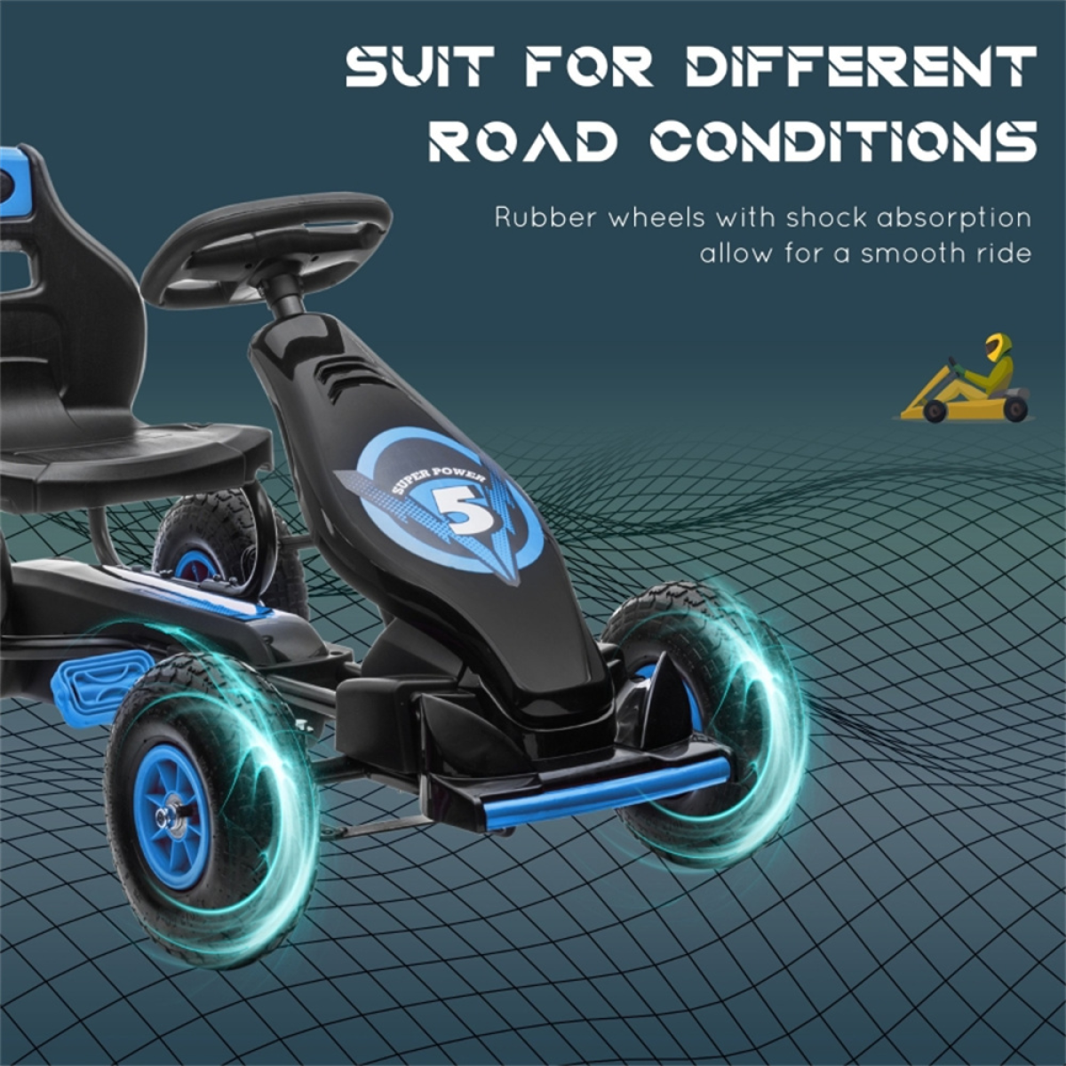 cortex-london-york-pedal-cart-for-children-blue-black