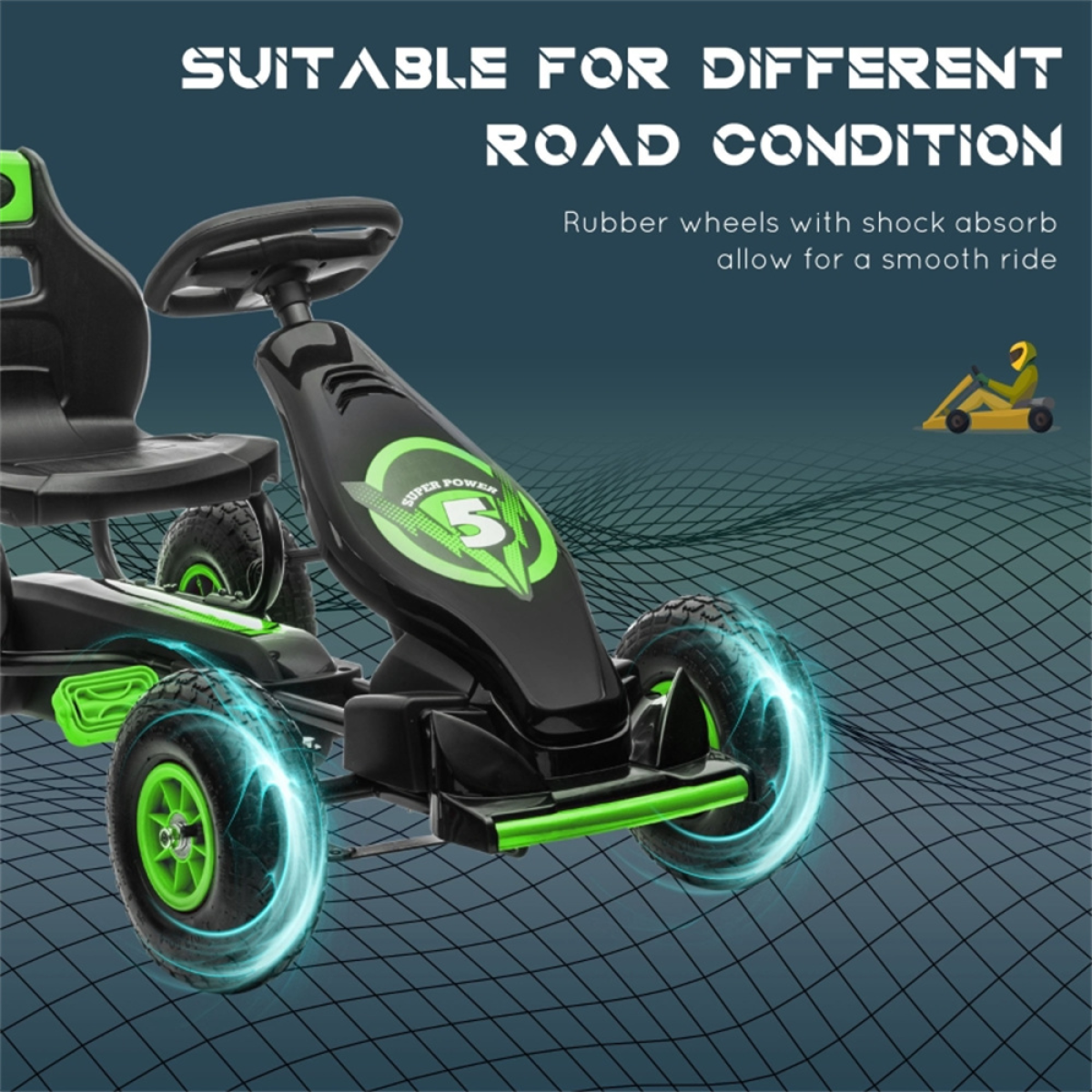 cortex-london-windsor-green-pedal-cart-for-children