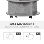 Coffee Table, 2-Tier, ?60x39.5H cm-Cement Colour