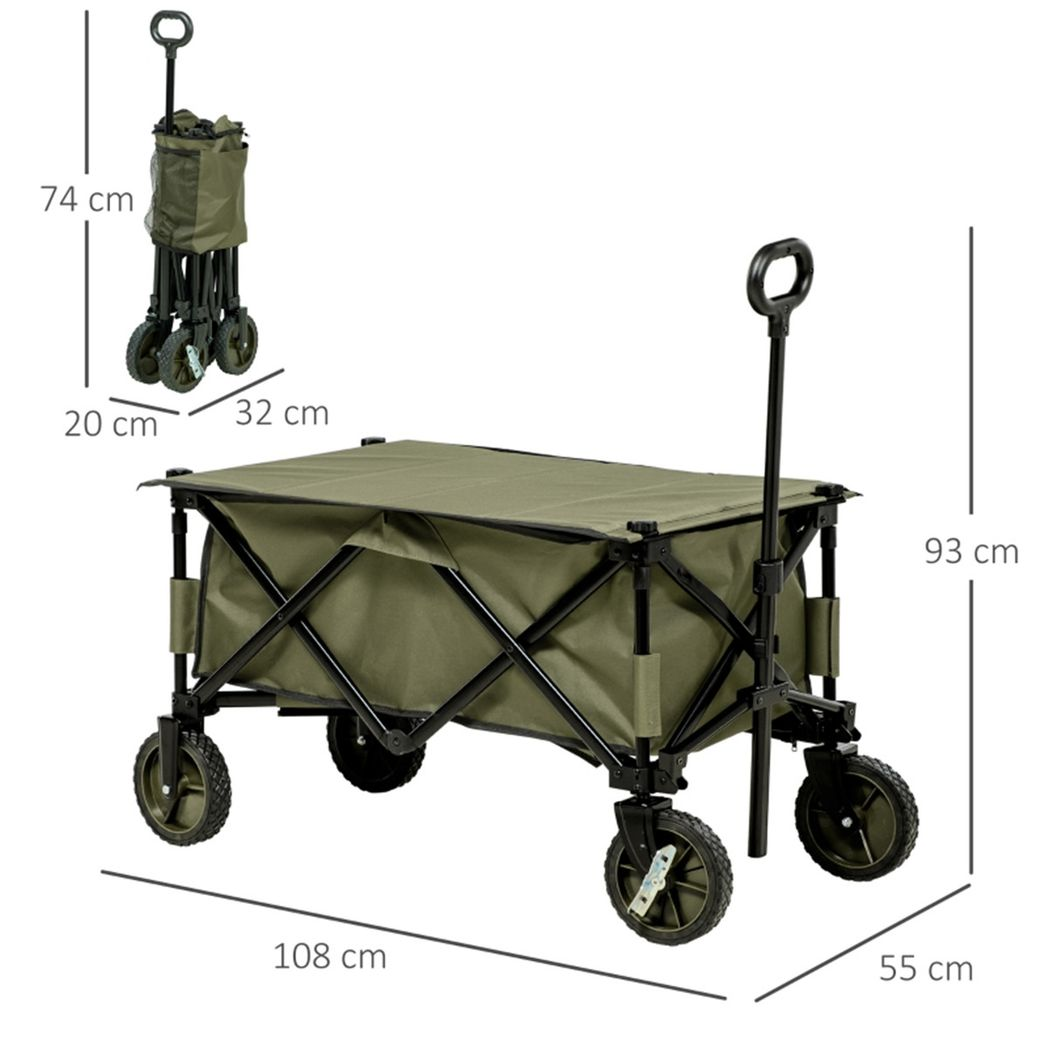 cortex-london-york-folding-garden-cart-green-125l-steel-oxford-cloth
