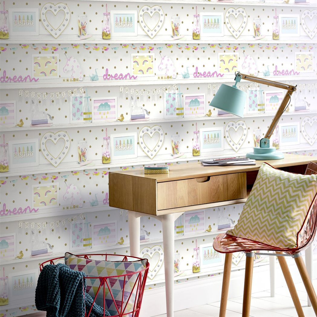 cortex-london-windsor-girls-life-multi-wallpaper-hearts-rainbows-flamingos