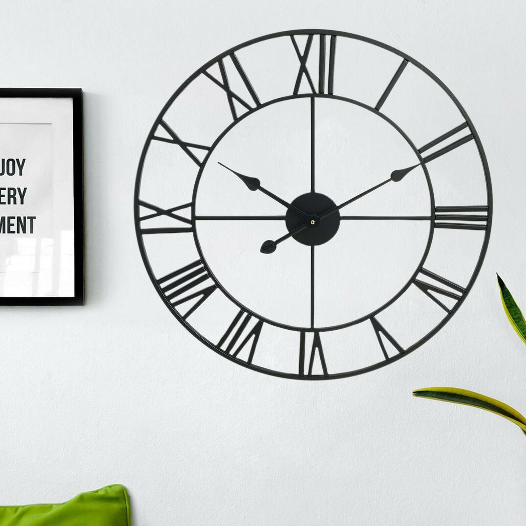 cortex-london-york-roman-metal-wall-clock-60cm-black