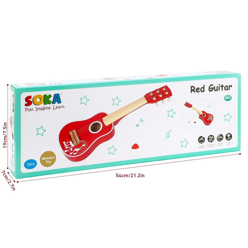 cortex-london-windsor-red-wooden-kids-guitar-six-strings