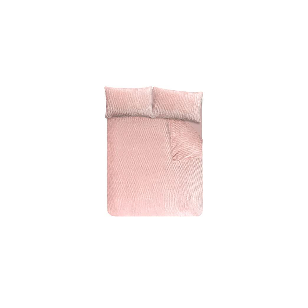 cortex-london-york-waffle-teddy-fleece-blush-reversible-bedding-set