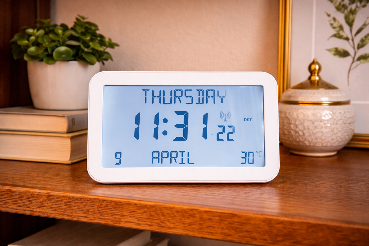 Backlit Easy to Read Full Disclosure Clock White