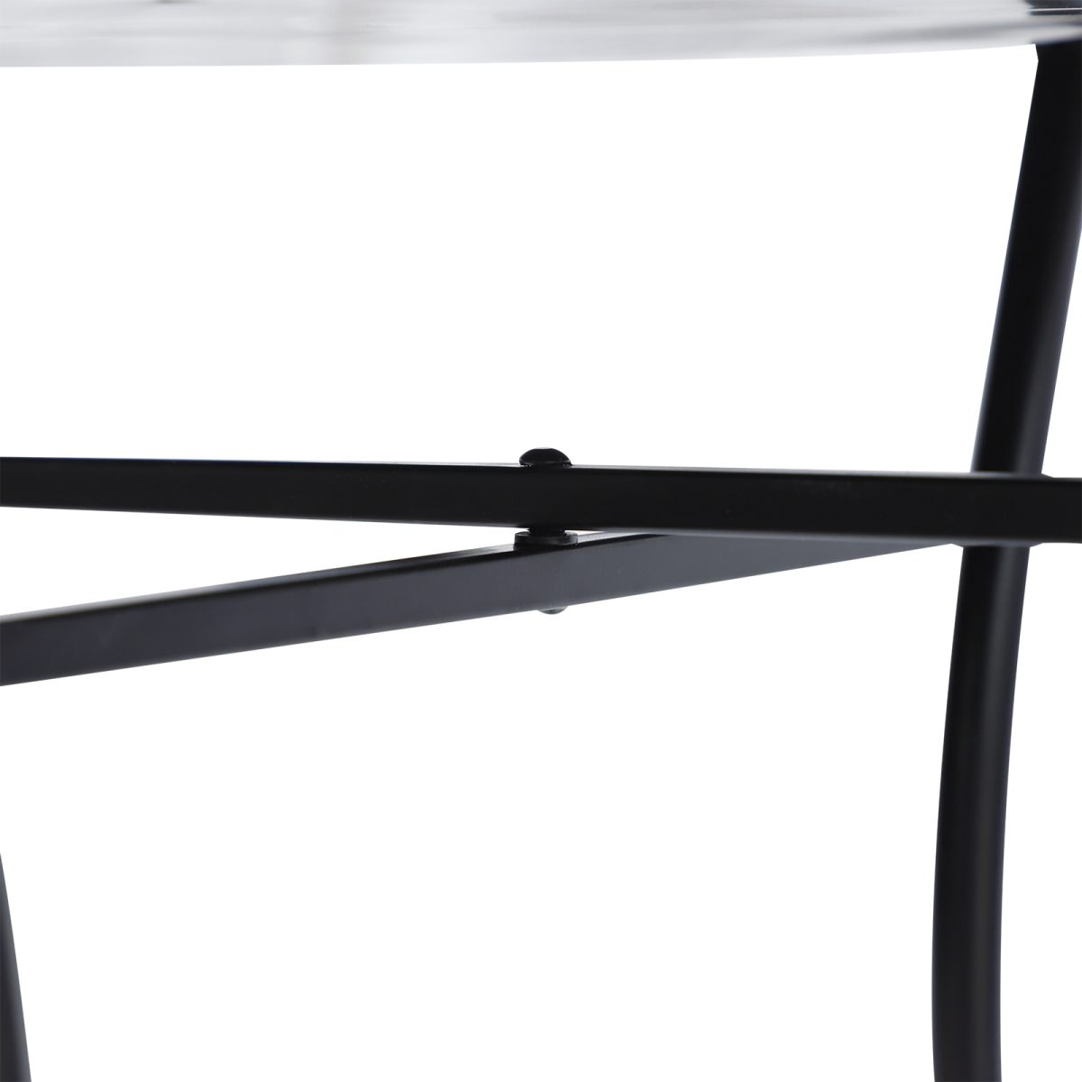 Outsunny Mosaic Table, ?60x71H cm-Black/Orange/White