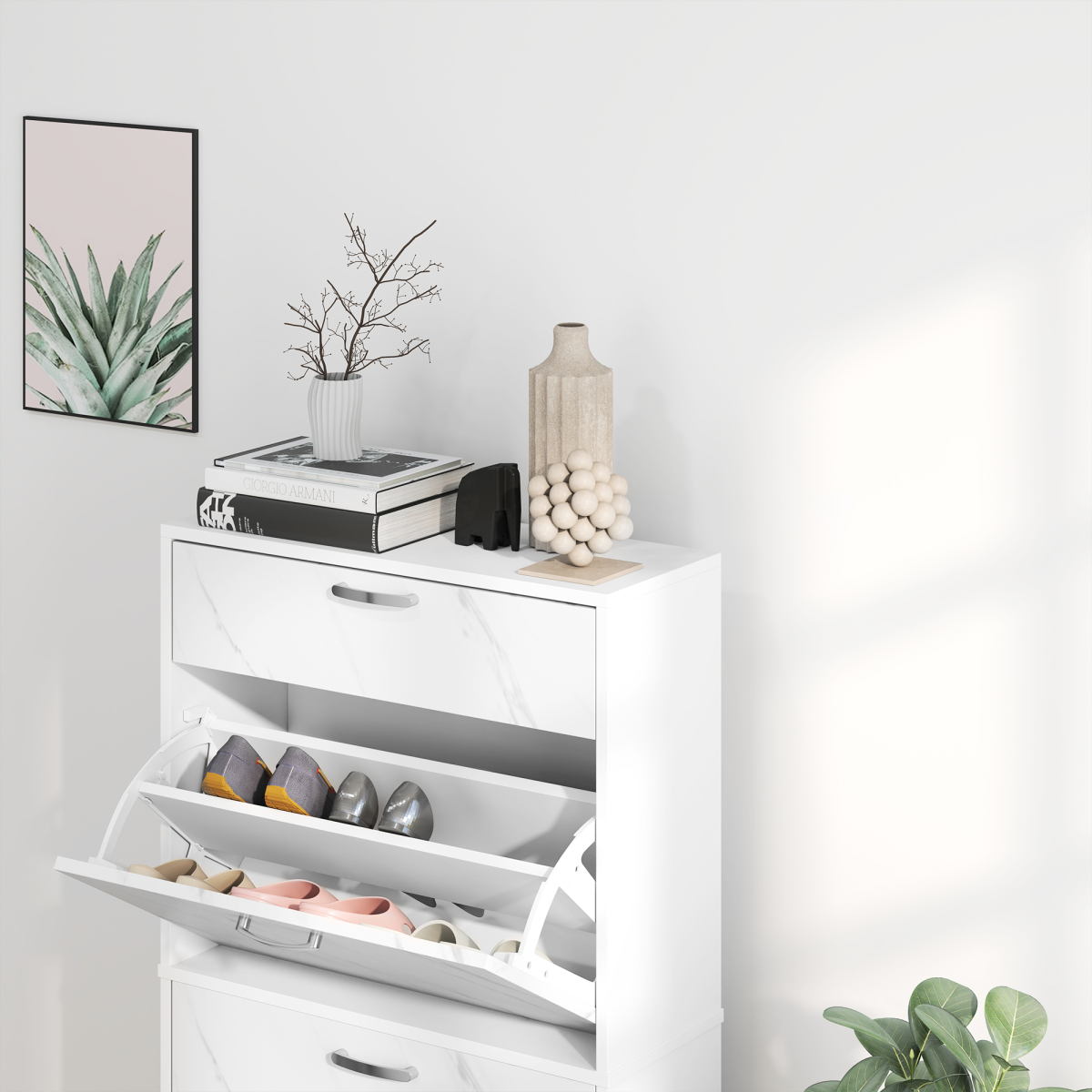 cortex-london-windsor-shoe-cabinet-four-drawer-storage-black-holds-18-pairs