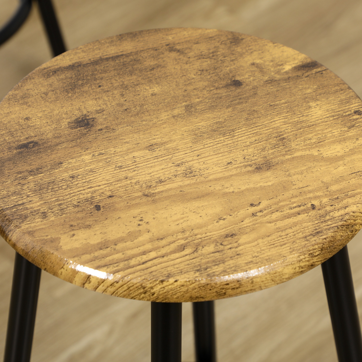 cortex-london-york-rustic-brown-black-mdf-metal-pub-table-and-four-stools