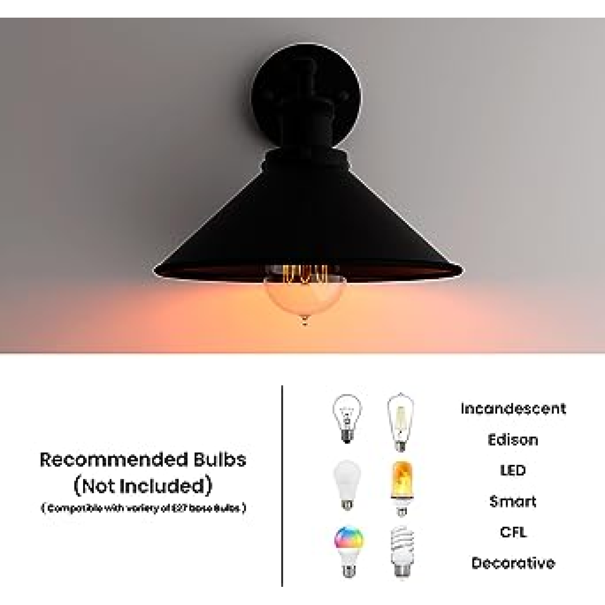 cortex-london-black-metal-vintage-retro-e27-cone-shade-wall-sconce