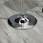 Modern Adjustable Counter Bar TableBlack and Silver Frame