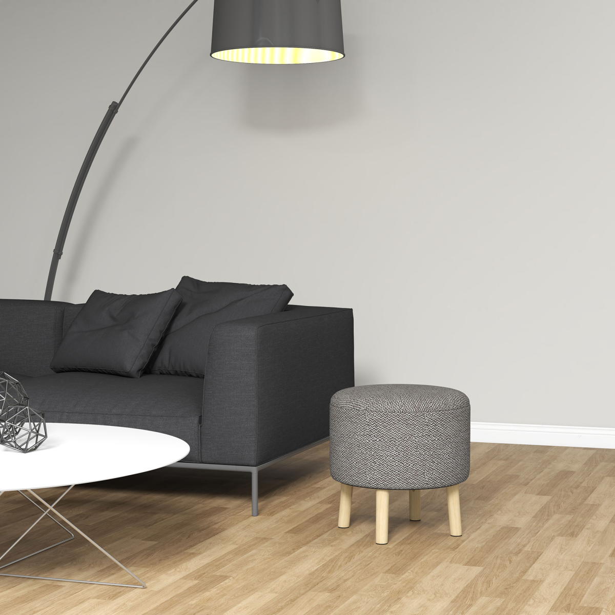 HOMCOM Storage Ottoman, Round Stool Chair with Cushioned Top, Hidden Space