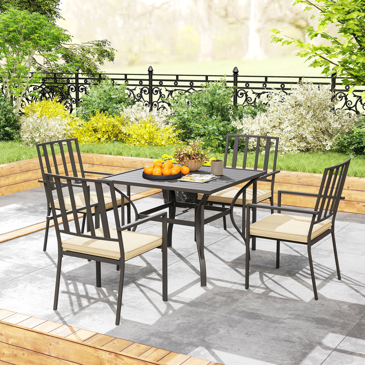 cortex-london-windsor-metal-garden-dining-set-four-stackable-cushioned-chairs