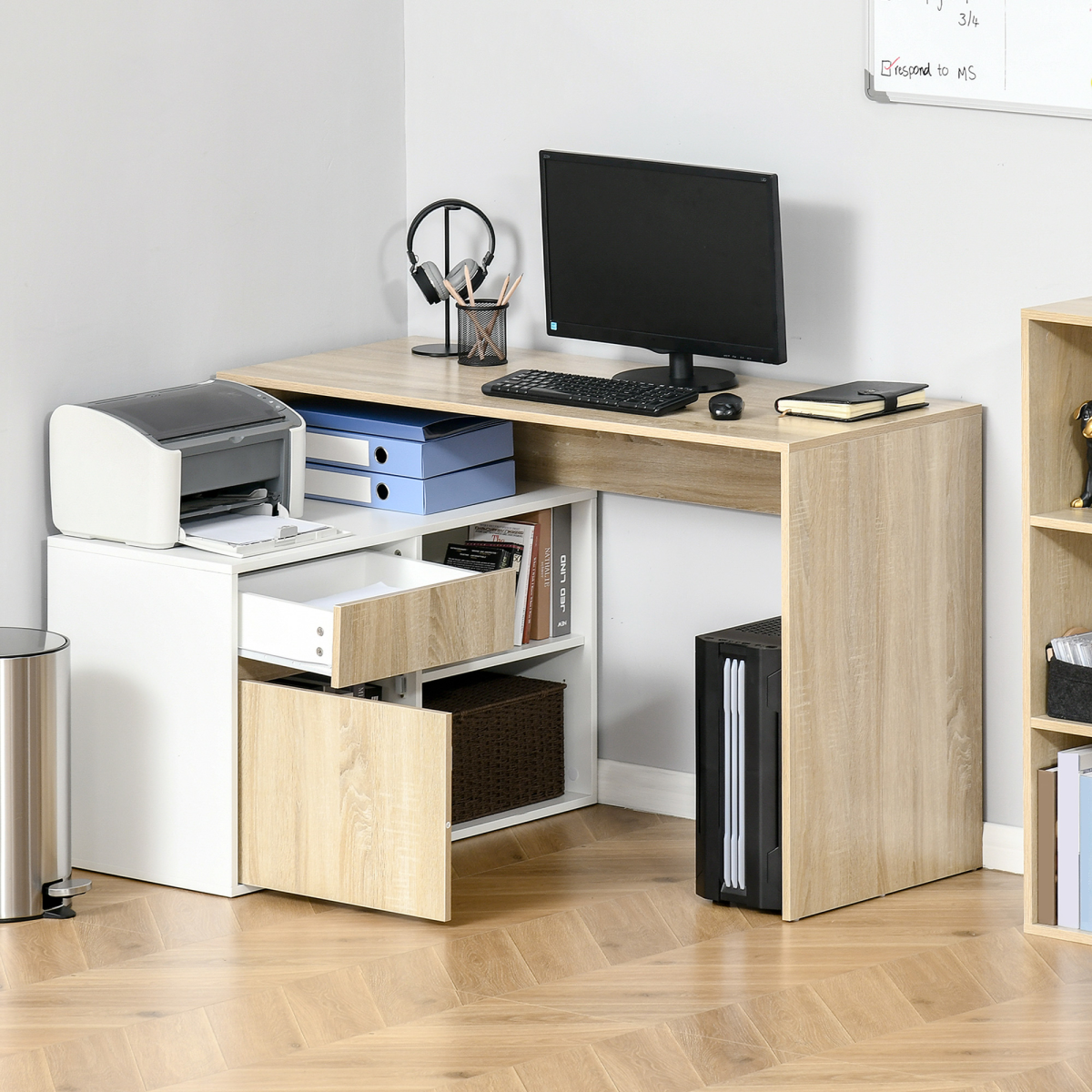 cortex-london-windsor-oak-white-l-shaped-corner-computer-desk-with-cabinet-drawer-and-shelves