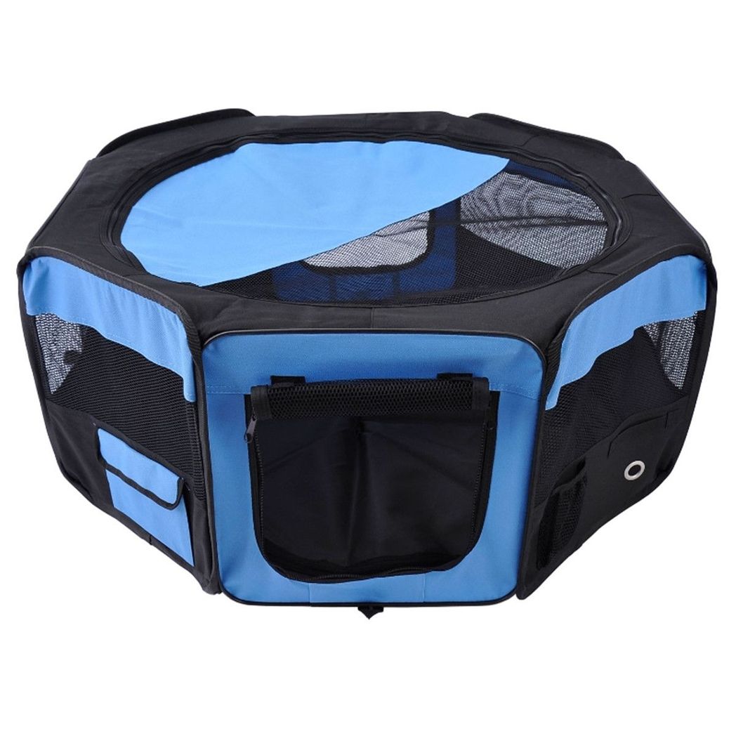 cortex-london-windsor-portable-pet-playpen-blue-and-black