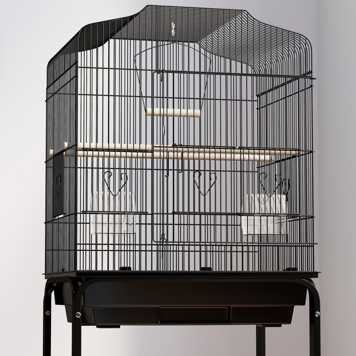 cortex-london-windsor-black-bird-cage-with-stand-for-budgies-finches