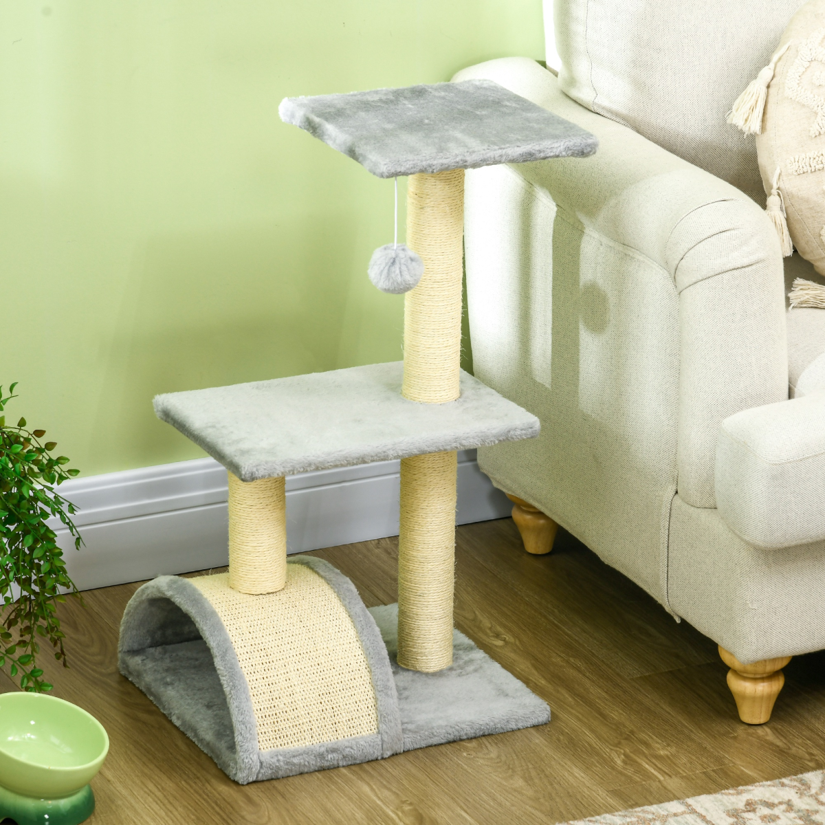 cortex-london-york-cat-tree-climbing-tower-72cm-light-grey-sisal-scratching-post