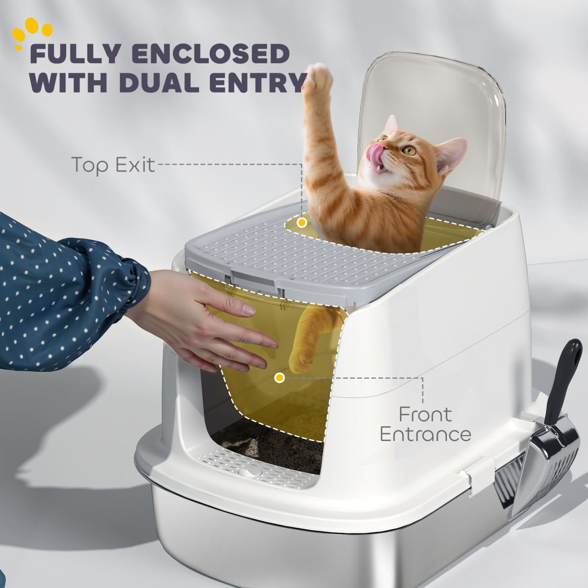 cortex-london-windsor-stainless-steel-cat-litter-box-white-front-entry-top-exit