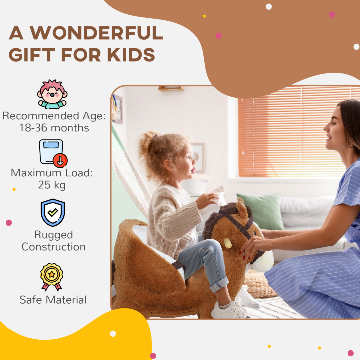 cortex-london-windsor-kids-rocking-horse-with-sound-safety-belt-brown