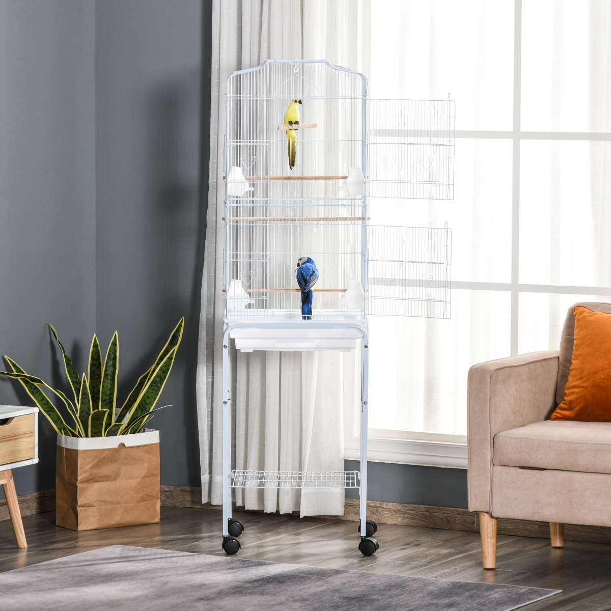 cortex-london-windsor-white-bird-cage-with-stand-for-budgie-finch-canary-parakeet