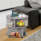 Coffee Table, 2-Tier, ?60x39.5H cm-Cement Colour