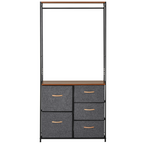 175x83cm Freestanding Clothes Hanger Storage Unit SteelBlack Brown Coat Rack