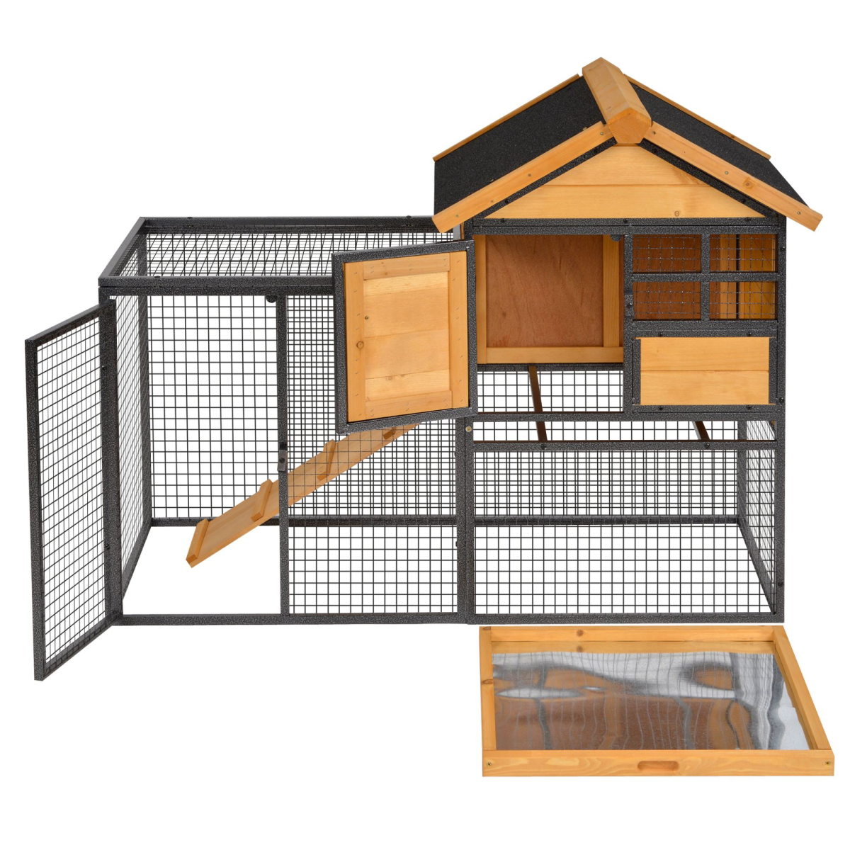 cortex-london-windsor-rabbit-hutch-outdoor-fir-wood-metal-light-yellow-black