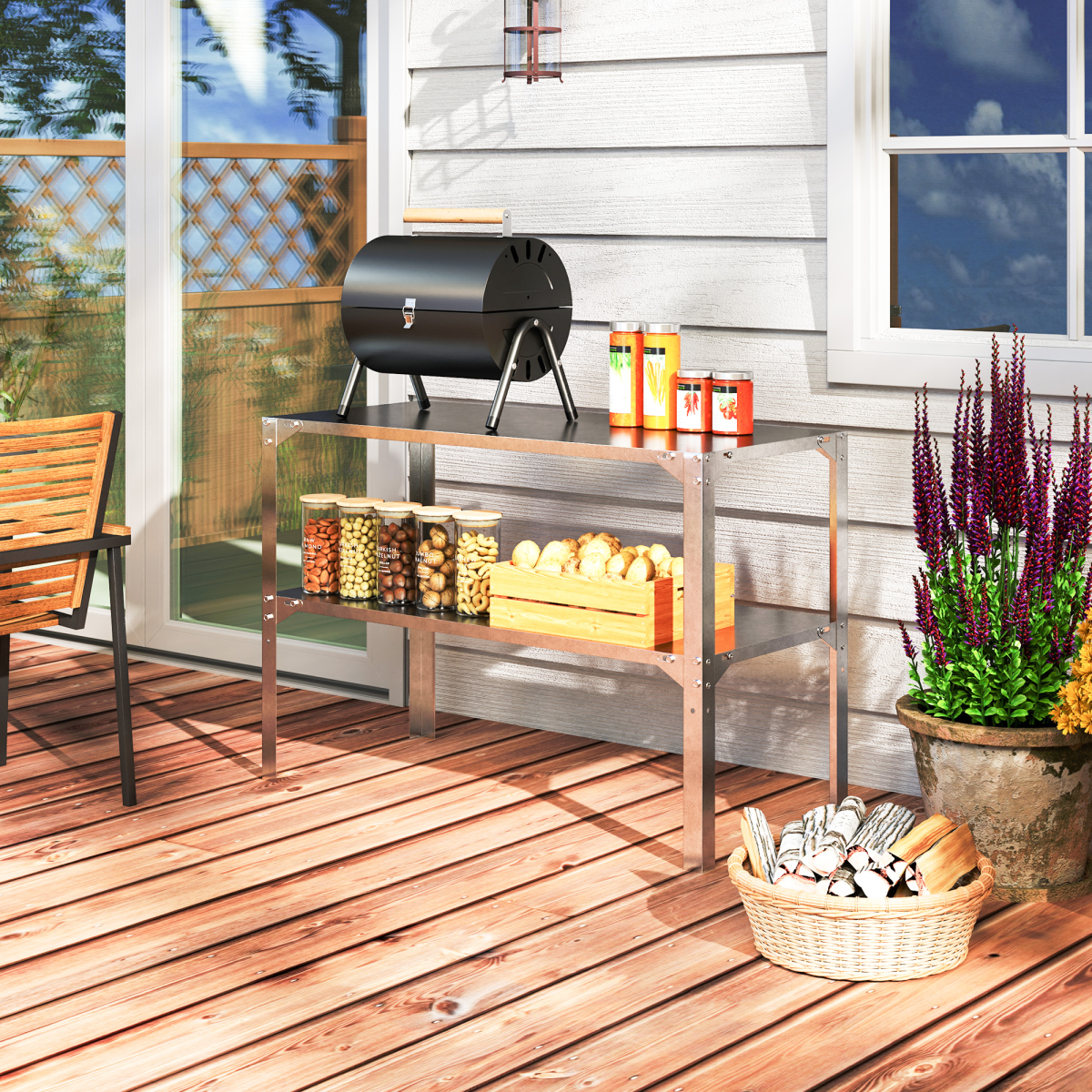 cortex-london-york-galvanised-steel-two-tier-potting-bench-silver-tone