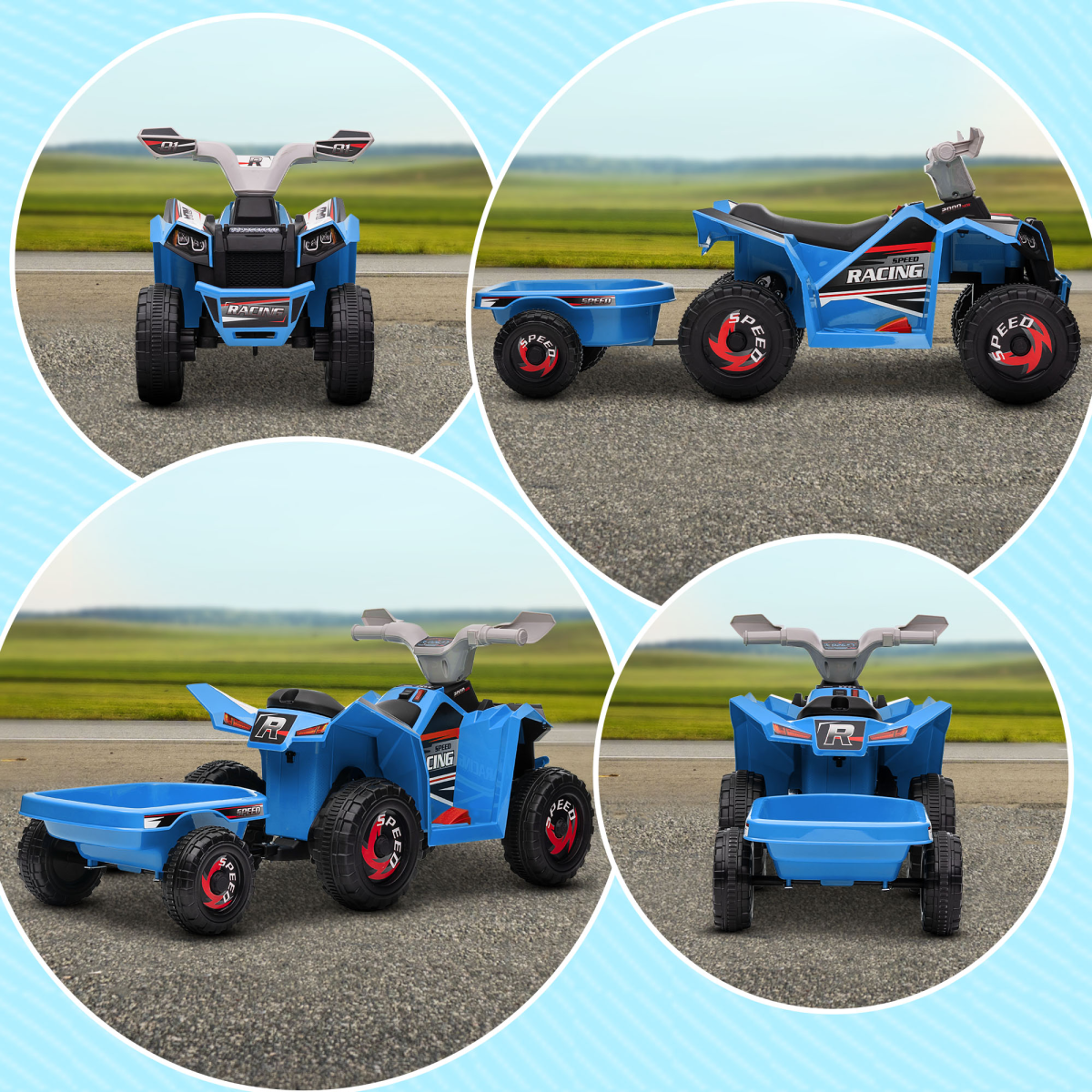 cortex-london-windsor-6v-kids-electric-quad-bike-trailer-blue