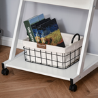 Computer Desk with 4 Moving Wheels Sliding Keyboard Tray White