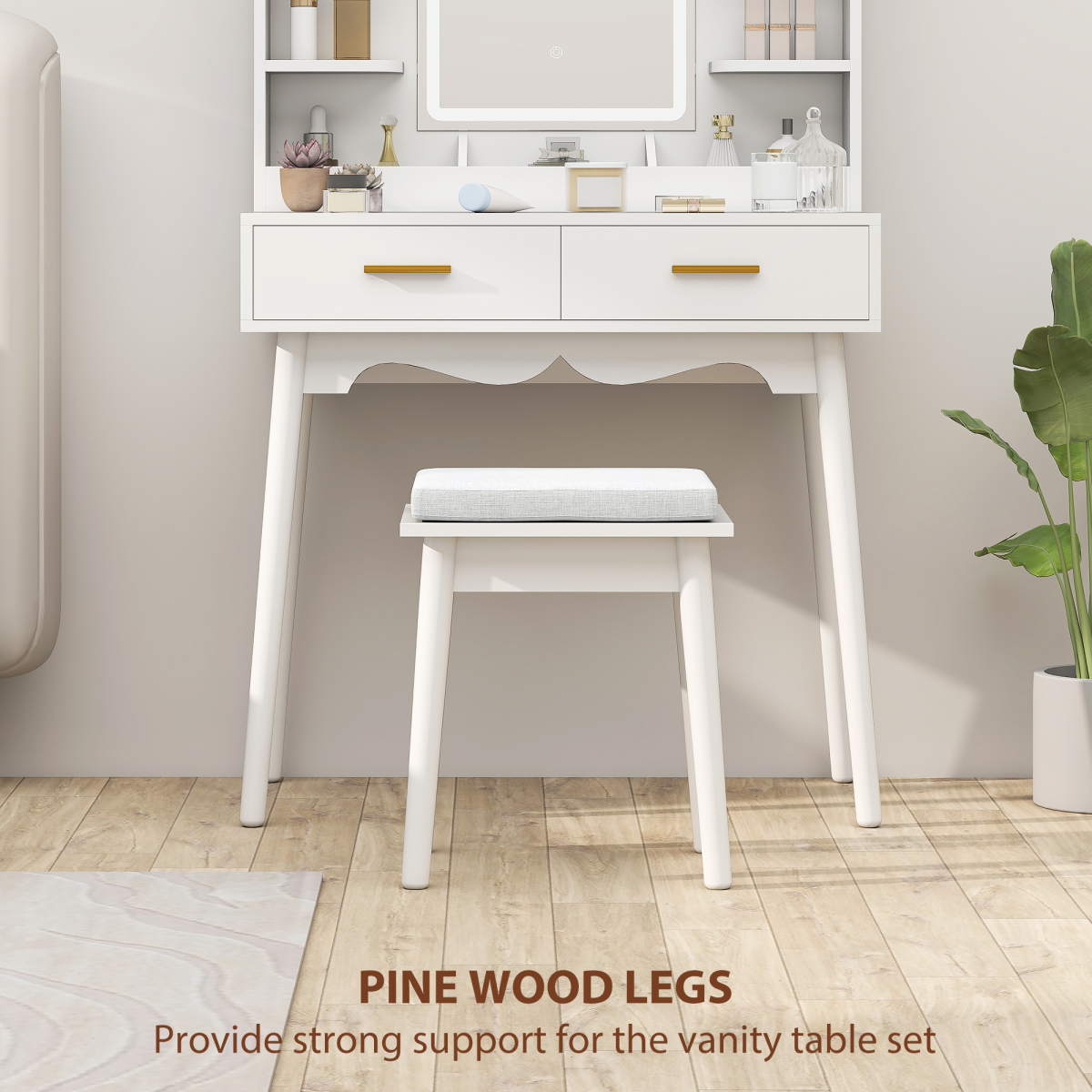 cortex-london-windsor-led-dressing-table-stool-white