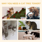 Cat Tree Scratching Post Kitty Tower Activity Center 5-Tier Floor to Ceiling