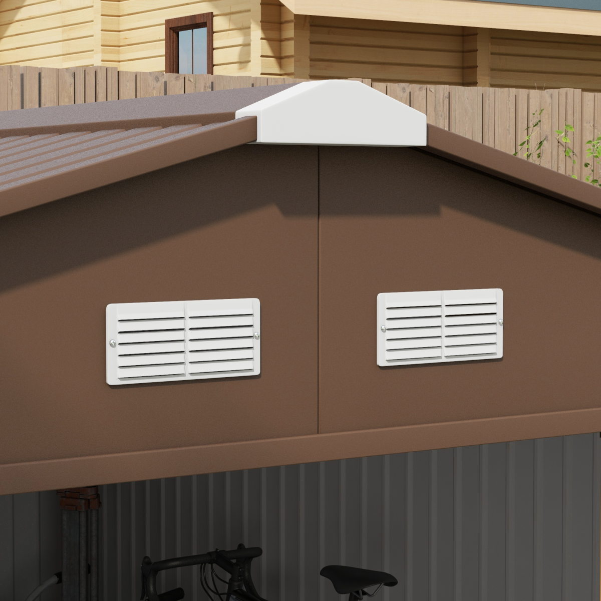 cortex-london-windsor-13ft-11ft-light-brown-metal-storage-shed-with-foundation