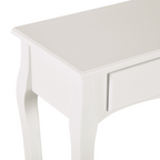 Console Table Storage Display Desk W/ 2 Drawers-Ivory White