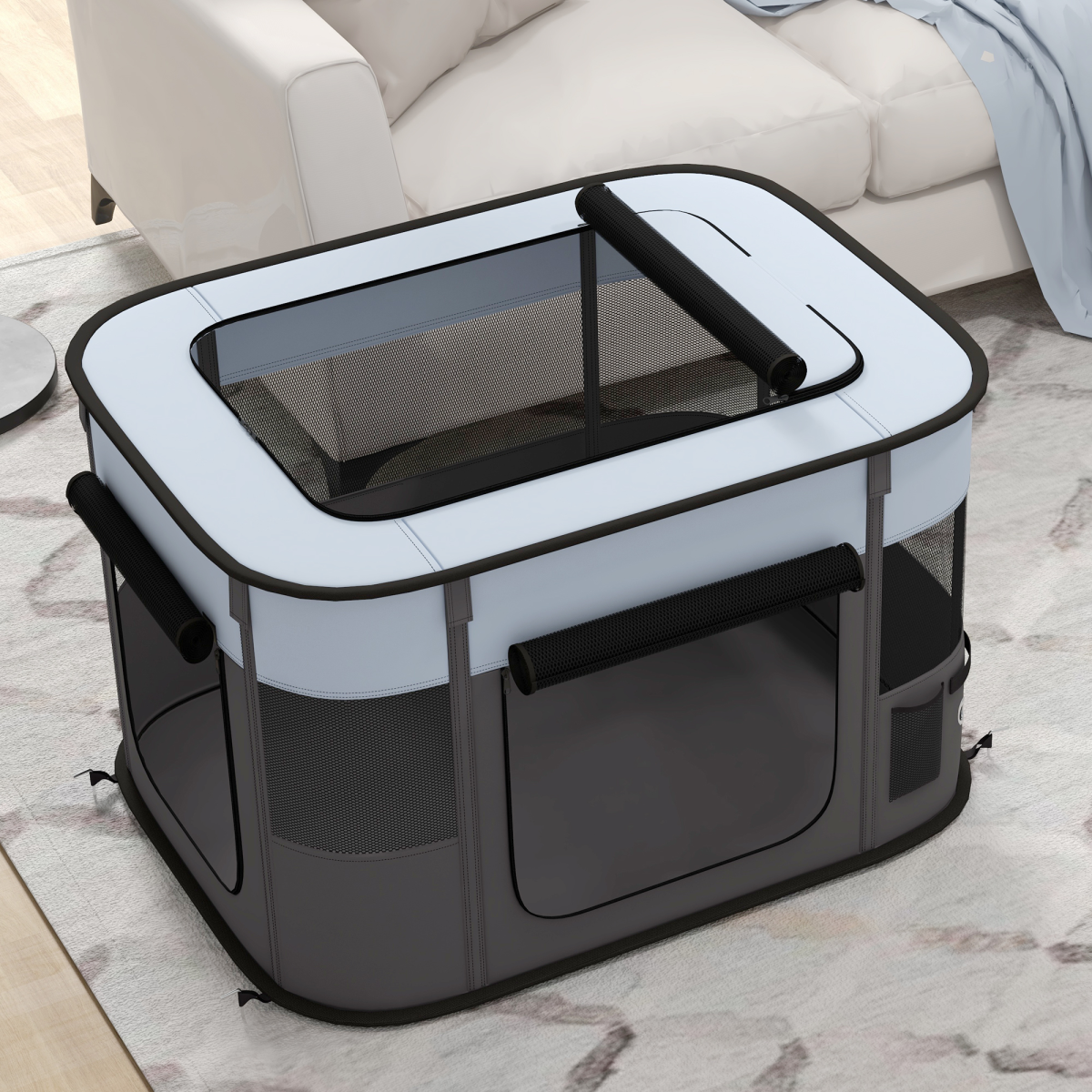 cortex-london-windsor-portable-small-pet-playpen-grey