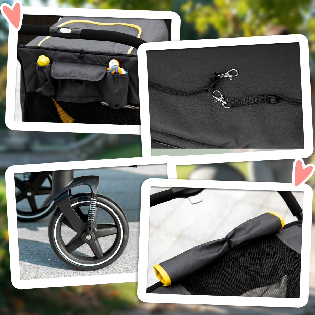 cortex-london-windsor-foldable-dog-stroller-grey-universal-wheels-shock-absorber