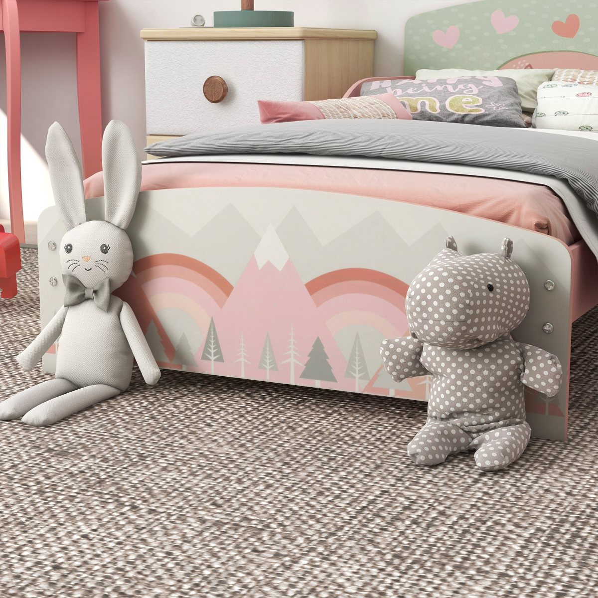 cortex-london-windsor-pink-toddler-bed-frame-animal-design-ages-3-to-6