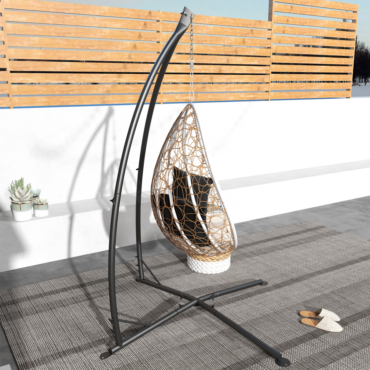 cortex-london-outsunnny-hammock-chair-stand-black-steel-single-connection-point