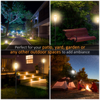 2 PCS LED Garden Lights Lamp Post Solar Powered Lantern black