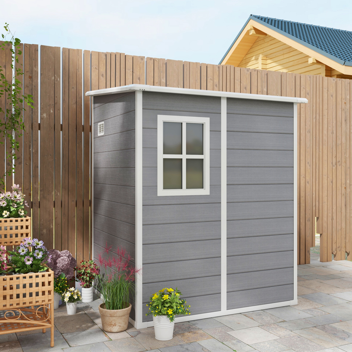 cortex-london-york-outsunny-4x5-lean-to-plastic-tool-shed-grey