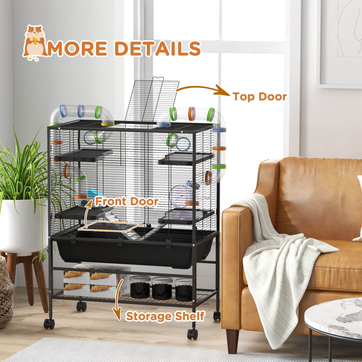 cortex-london-york-large-hamster-rat-cage-multicoloured-tubes-wheels-storage-shelf