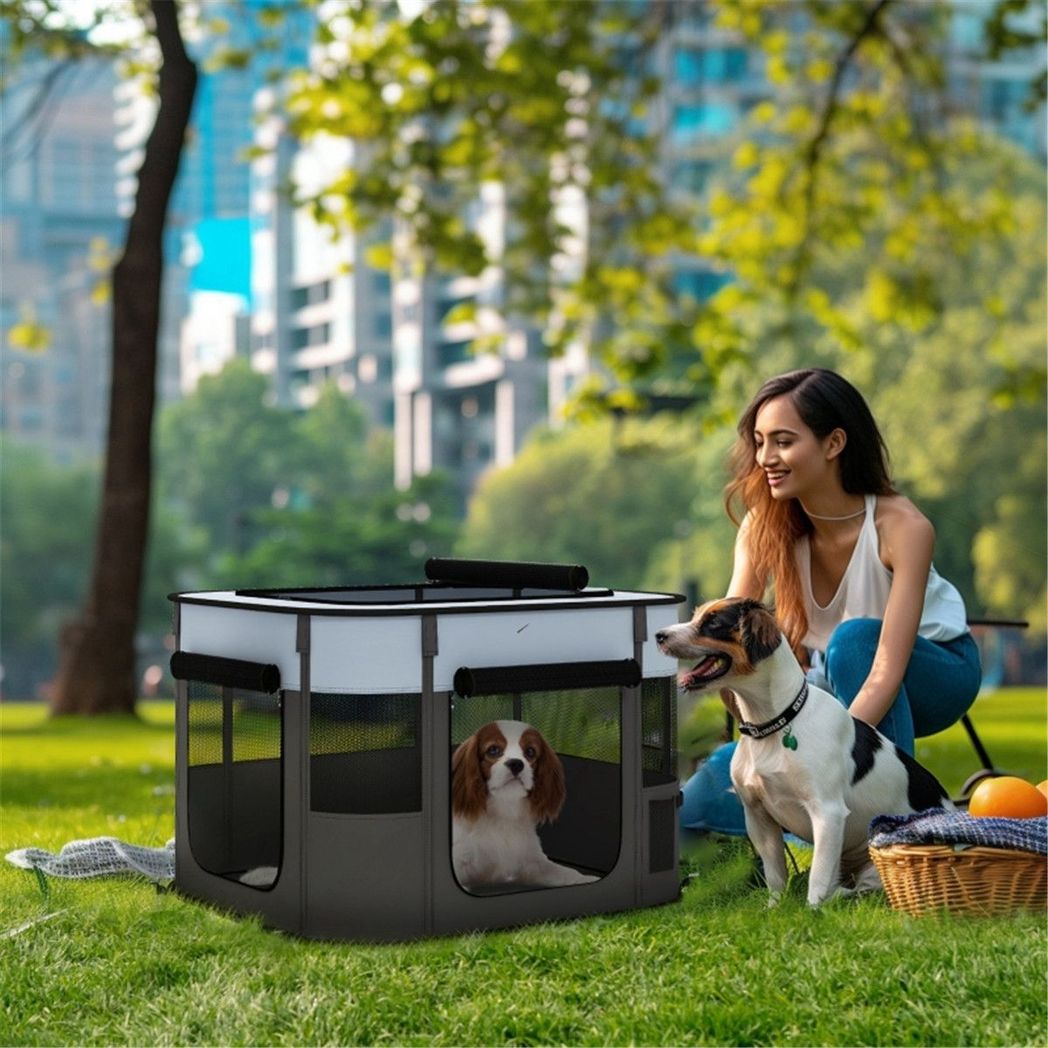 cortex-london-windsor-pet-playpen-carrier-grey-blue-black-mesh-windows