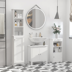 MDF 6-Tier Tall Bathroom Storage Cabinet White