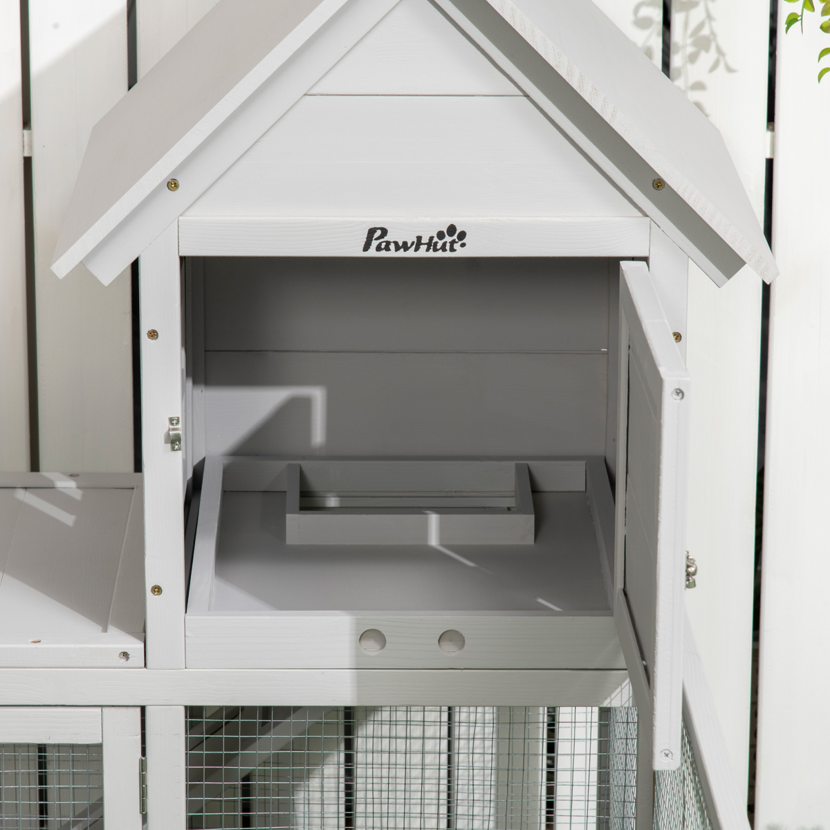 cortex-london-windsor-pawhut-rabbit-hutch-fenced-run-removable-tray-grey