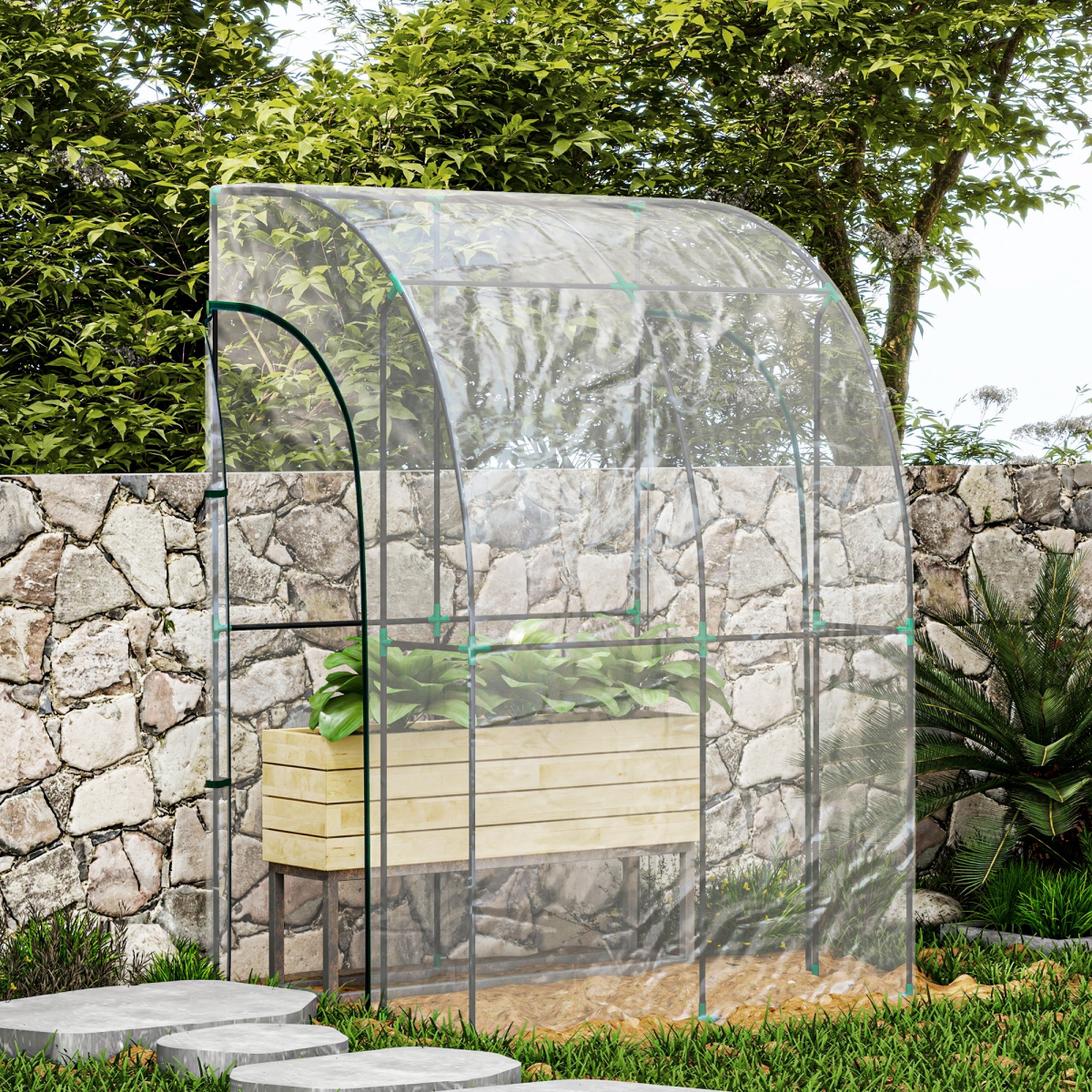 cortex-london-windsor-lean-to-wall-plastic-greenhouse-143x118x212cm-two-zipped-doors