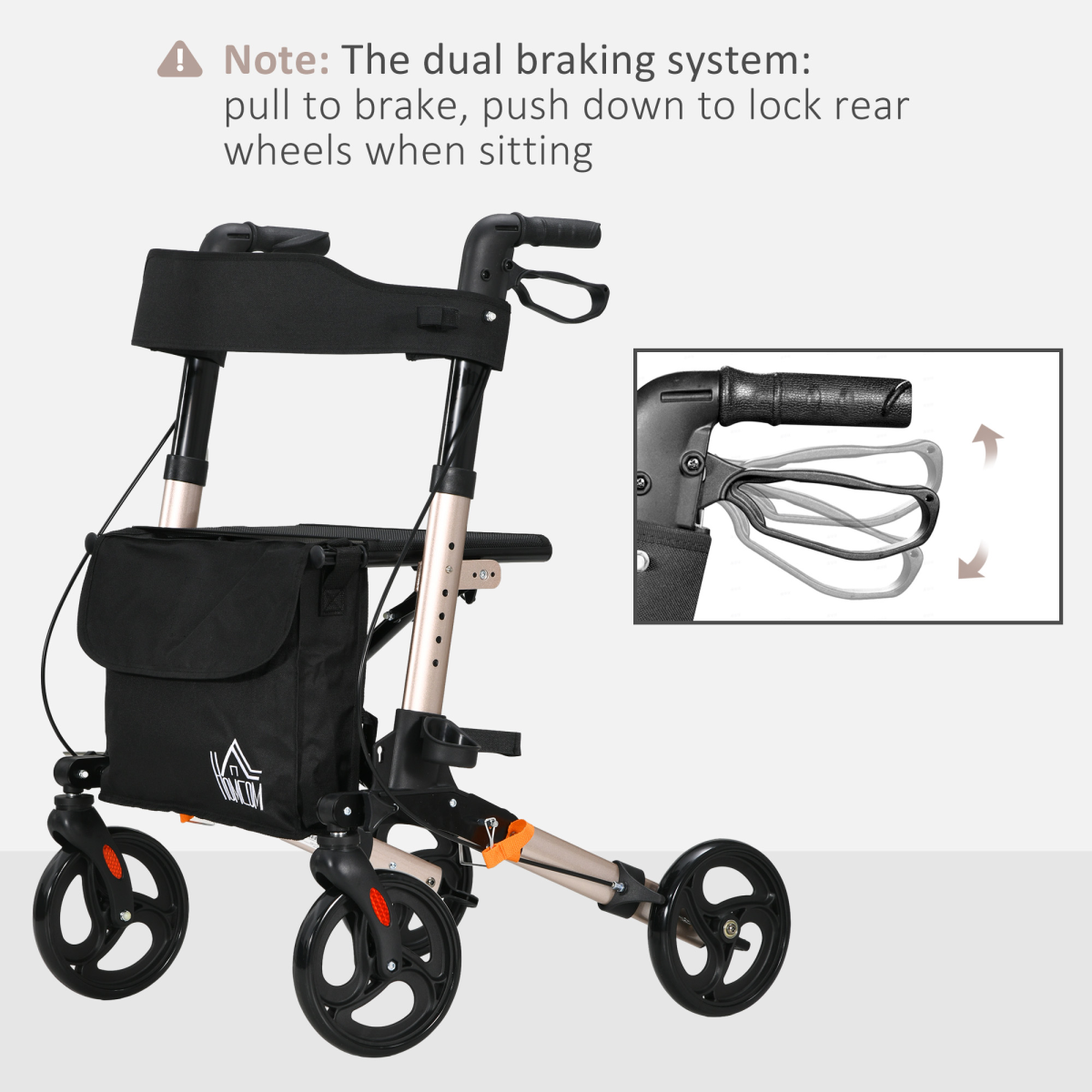cortex-london-windsor-gold-tone-four-wheel-rollator-walker-seat-bag