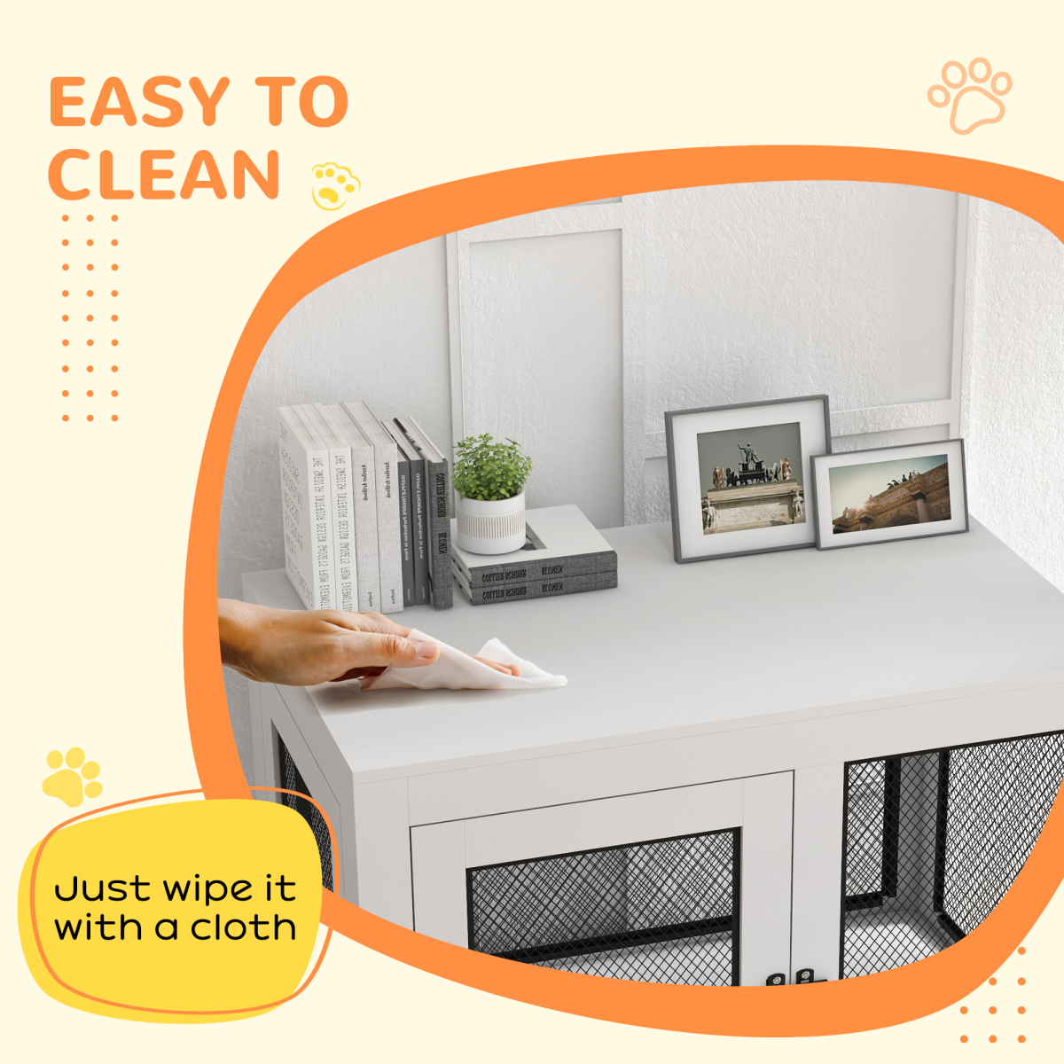 cortex-london-windsor-dog-kennel-end-table-two-doors-cushion-white-black